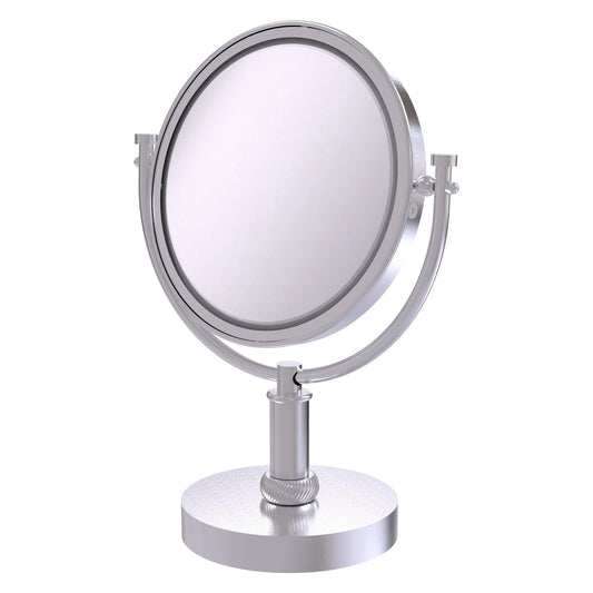 Allied Brass DM-4T/5X 8" x 8" Satin Chrome Solid Brass Vanity Top Make-Up Mirror 5X Magnification