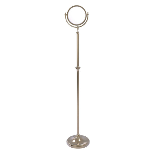 Allied Brass DMF-2/5X 10.5" x 10.5" Antique Pewter Solid Brass Adjustable Height Floor Standing Make-Up Mirror With 5X Magnification