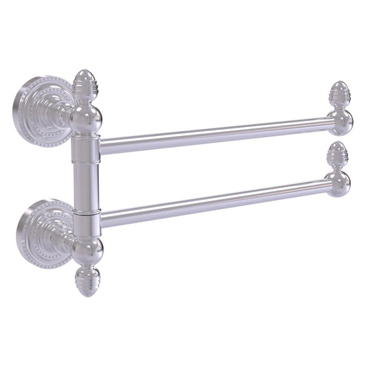 Allied Brass Dottingham 12.5" x 7" Satin Chrome Solid Brass 2-Swing Arm Towel Rail