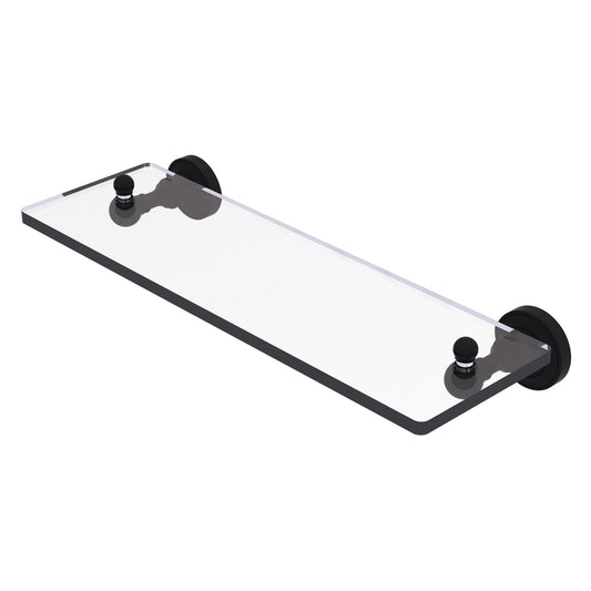 Allied Brass Dottingham 16" x 5" Matte Black Solid Brass Glass Shelf