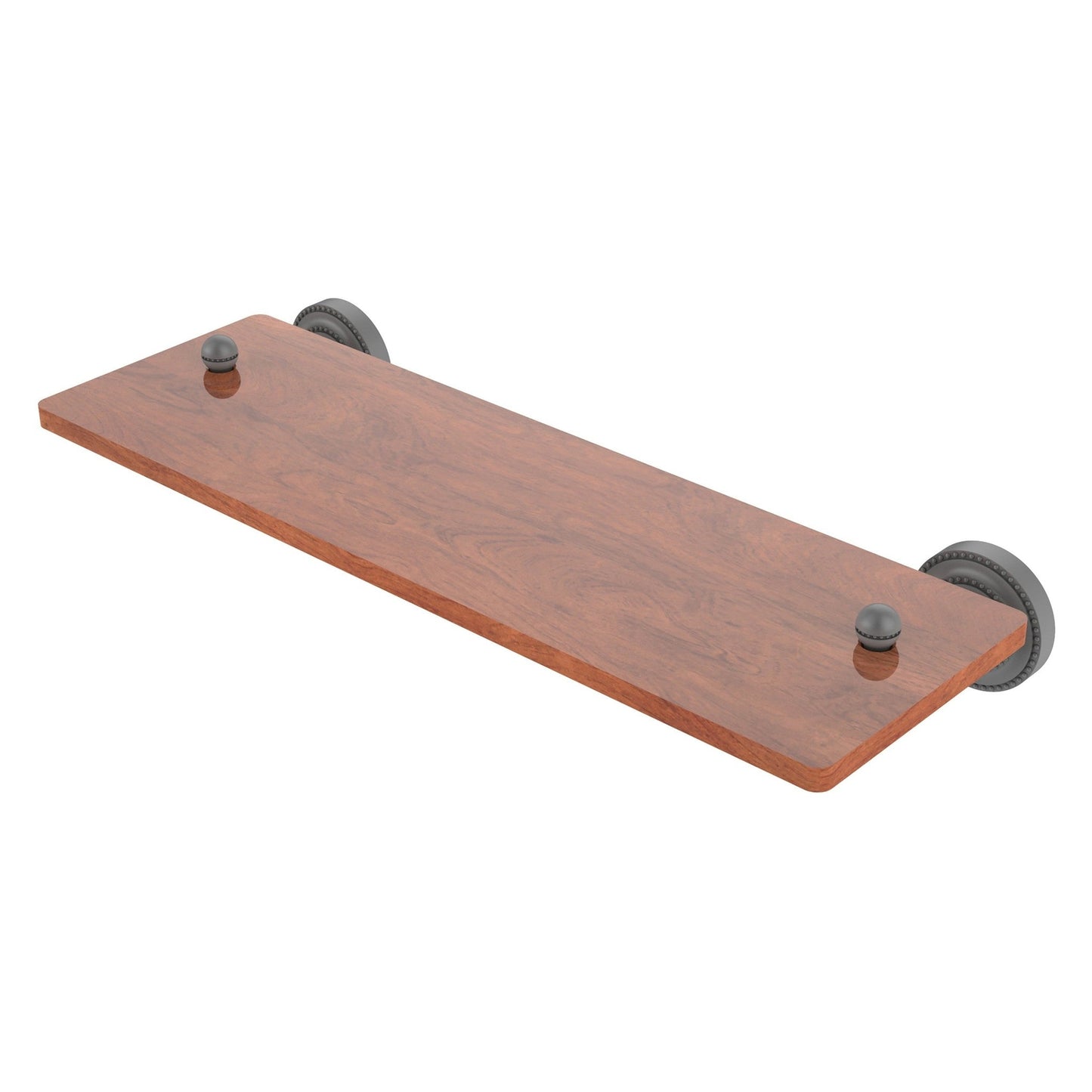 Allied Brass Dottingham 16" x 5" Matte Gray Solid Brass Solid IPE Ironwood Shelf