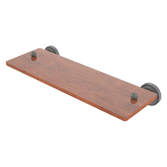 Allied Brass Dottingham 16" x 5" Matte Gray Solid Brass Solid IPE Ironwood Shelf