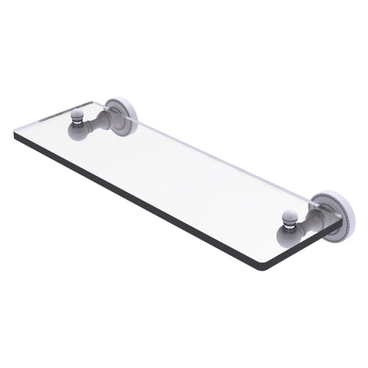 Allied Brass Dottingham 16" x 5" Matte White Solid Brass Glass Shelf