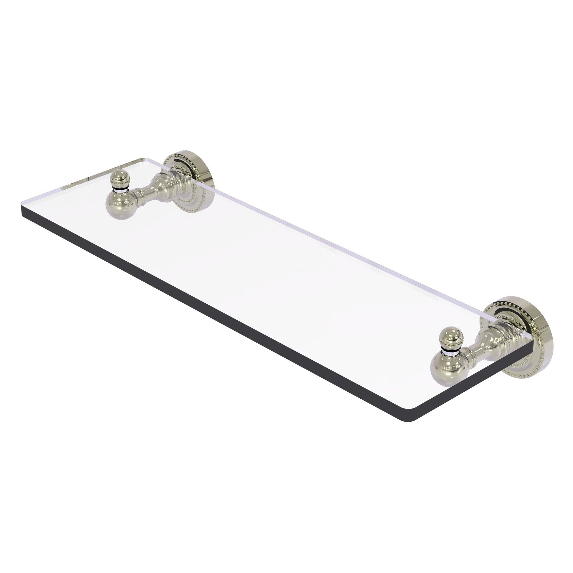 Allied Brass Dottingham 16" x 5" Polished Nickel Solid Brass Glass Shelf