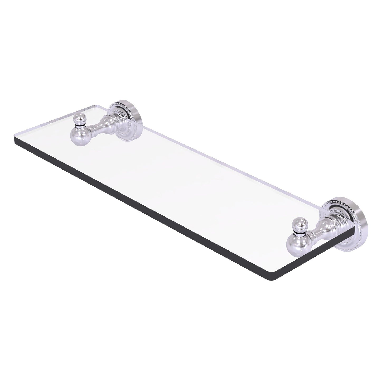 Allied Brass Dottingham 16" x 5" Satin Chrome Solid Brass Glass Shelf