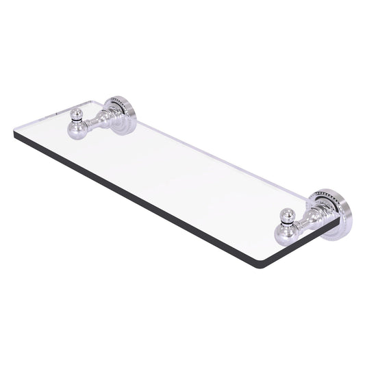 Allied Brass Dottingham 16" x 5" Satin Chrome Solid Brass Glass Shelf