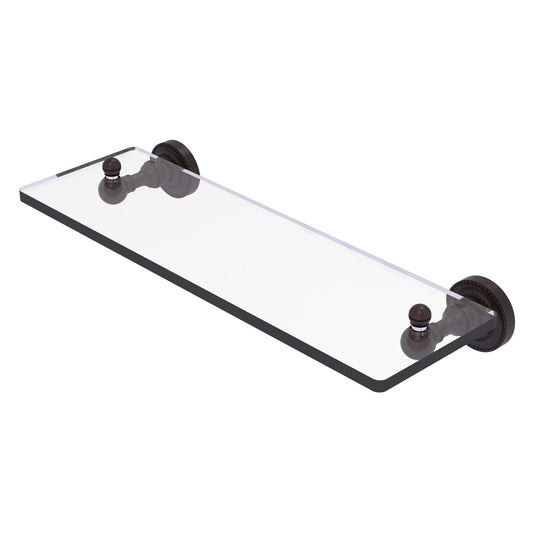 Allied Brass Dottingham 16" x 5" Venetian Bronze Solid Brass Glass Shelf