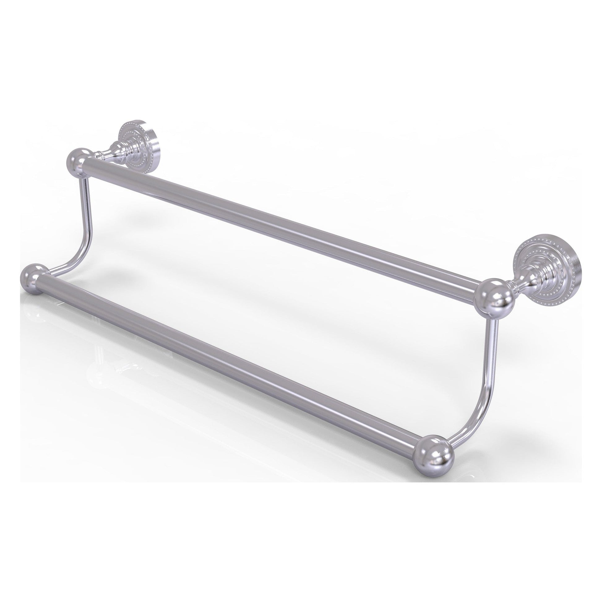 Allied Brass Dottingham 18" x 20" Satin Chrome Solid Brass Double Towel Bar