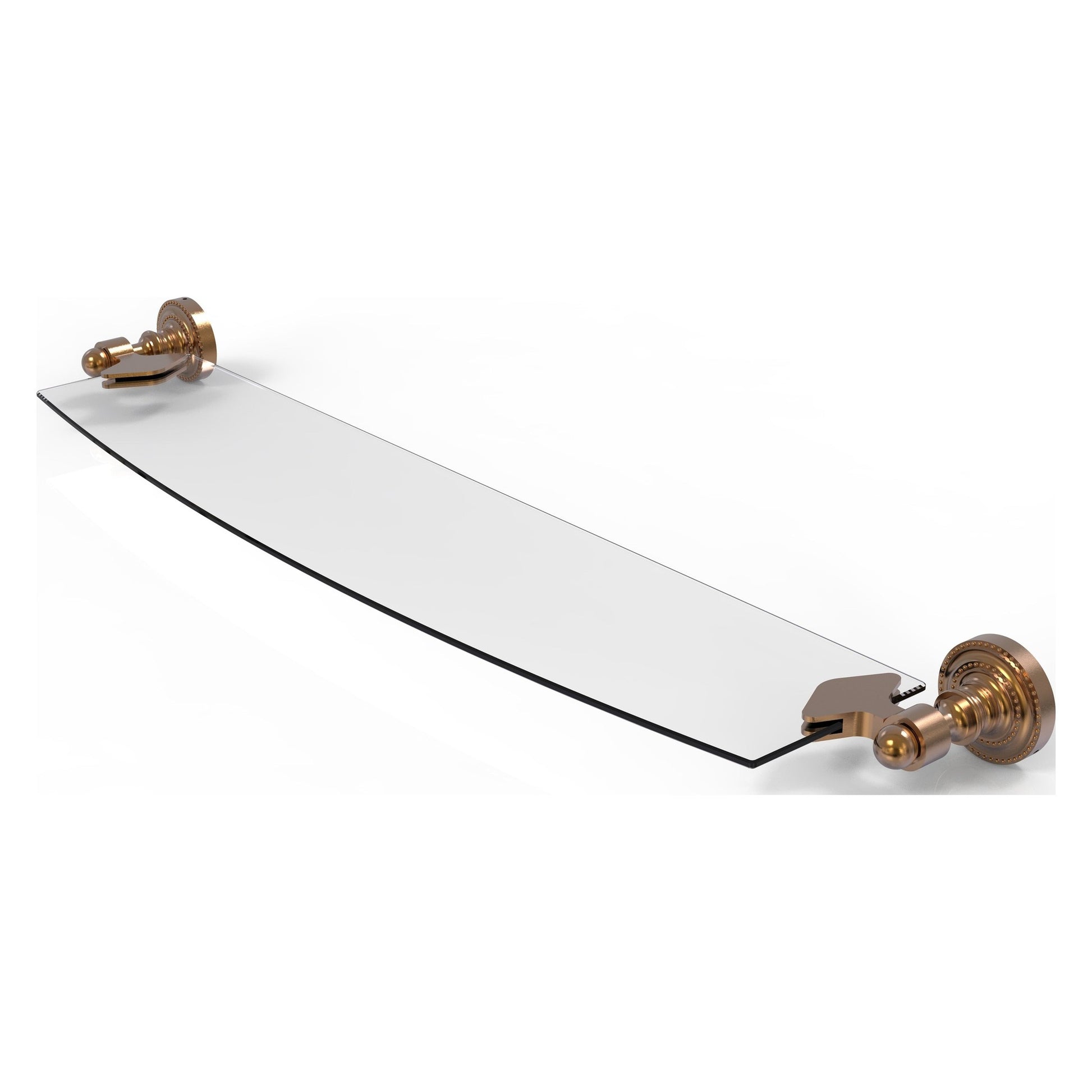 Allied Brass Dottingham 18" x 5" Brushed Bronze Solid Brass Glass Shelf