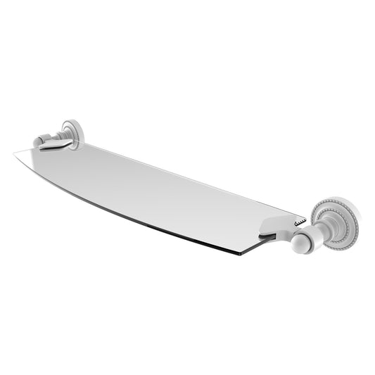 Allied Brass Dottingham 18" x 5" Matte White Solid Brass Glass Shelf