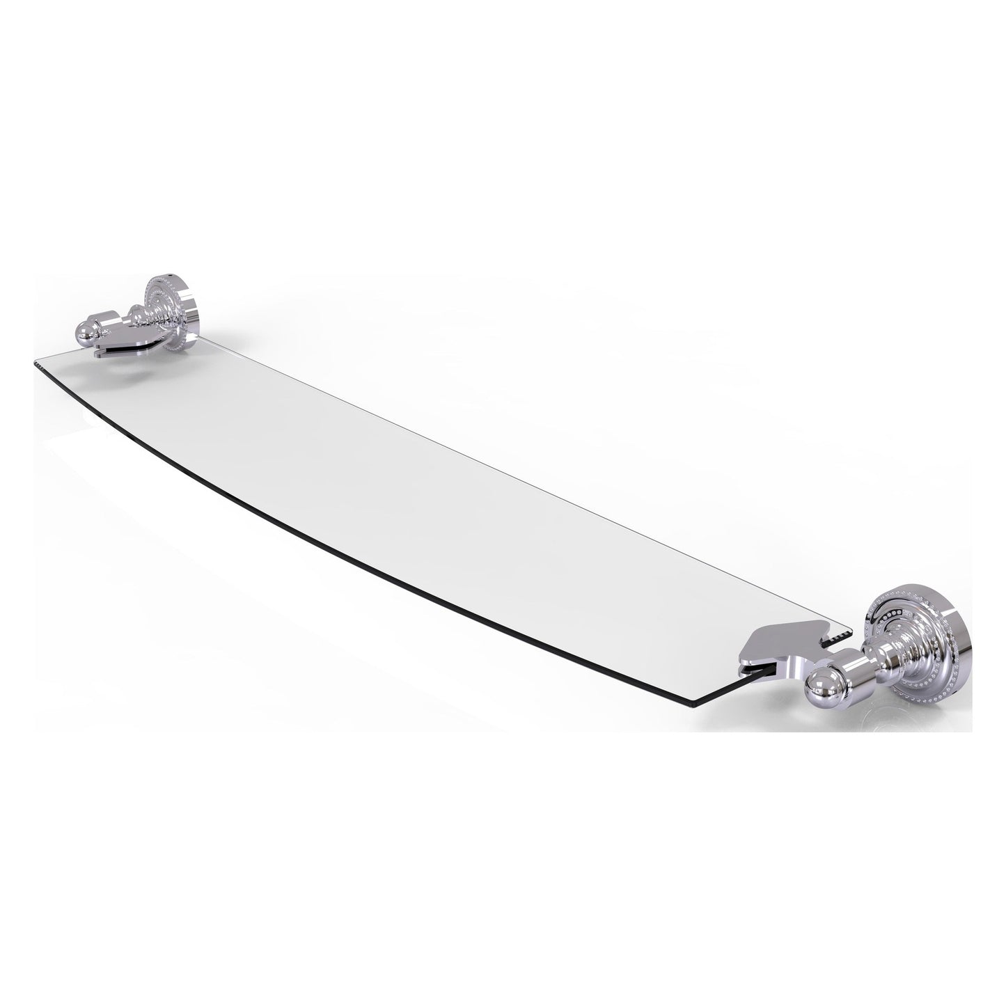 Allied Brass Dottingham 18" x 5" Polished Chrome Solid Brass Glass Shelf