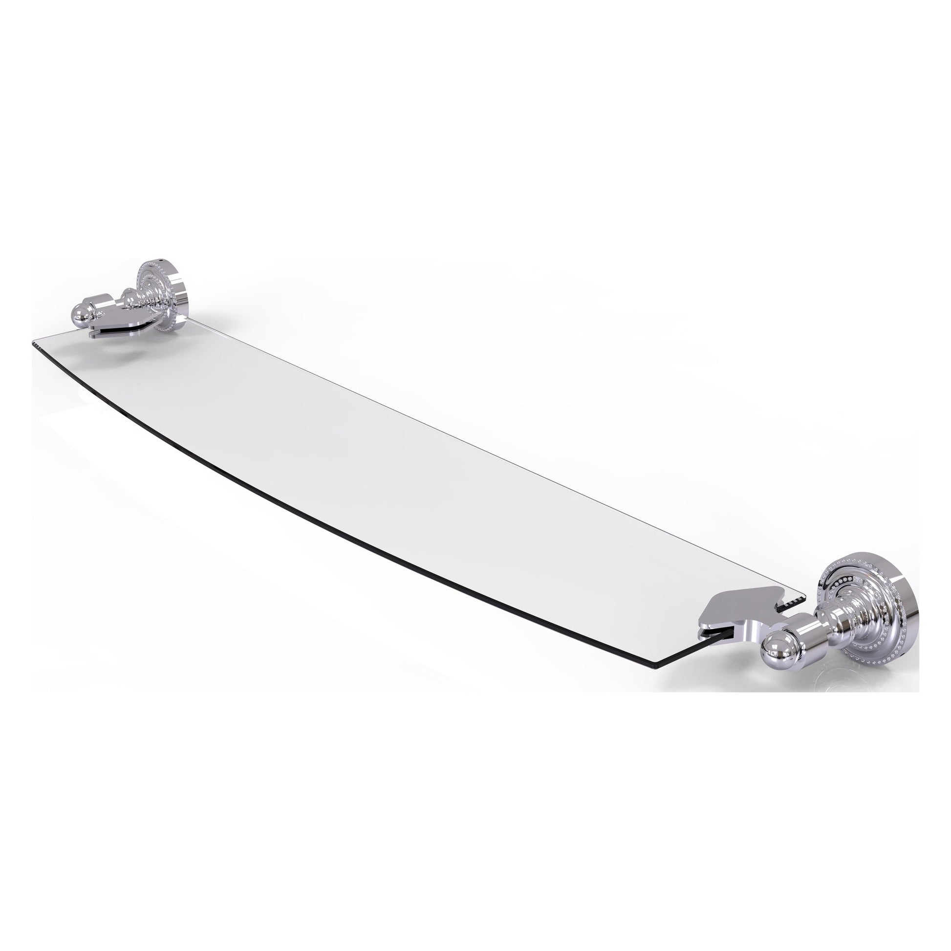 Allied Brass Dottingham 18" x 5" Polished Chrome Solid Brass Glass Shelf