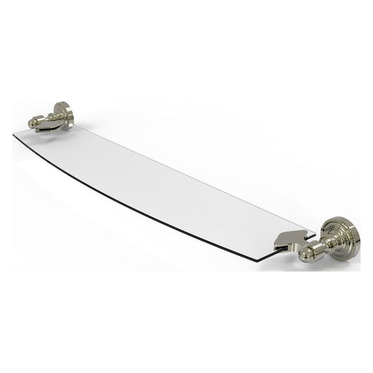Allied Brass Dottingham 18" x 5" Polished Nickel Solid Brass Glass Shelf