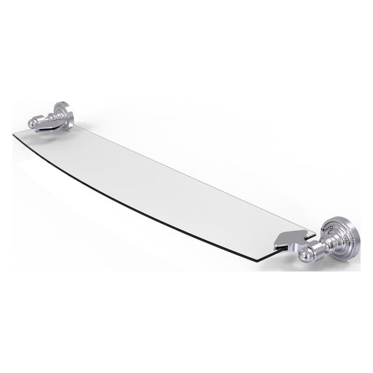 Allied Brass Dottingham 18" x 5" Satin Chrome Solid Brass Glass Shelf