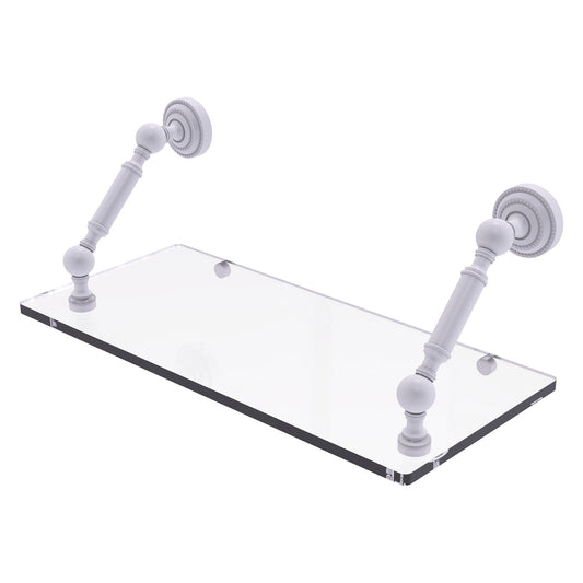 Allied Brass Dottingham 18" x 8" Matte White Solid Brass Glass Shelf