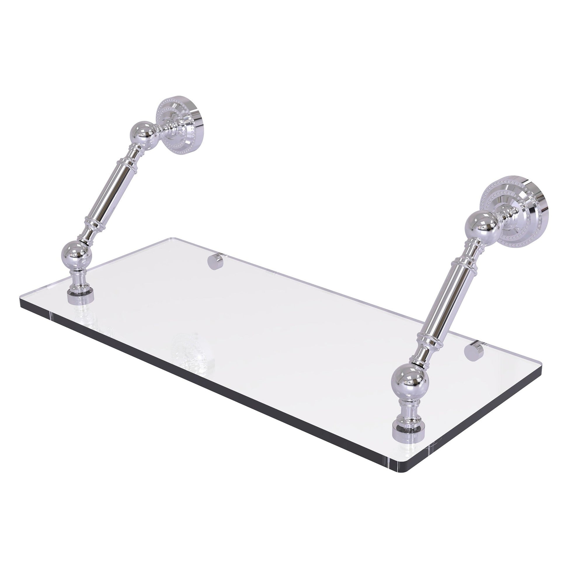 Allied Brass Dottingham 18" x 8" Polished Chrome Solid Brass Glass Shelf