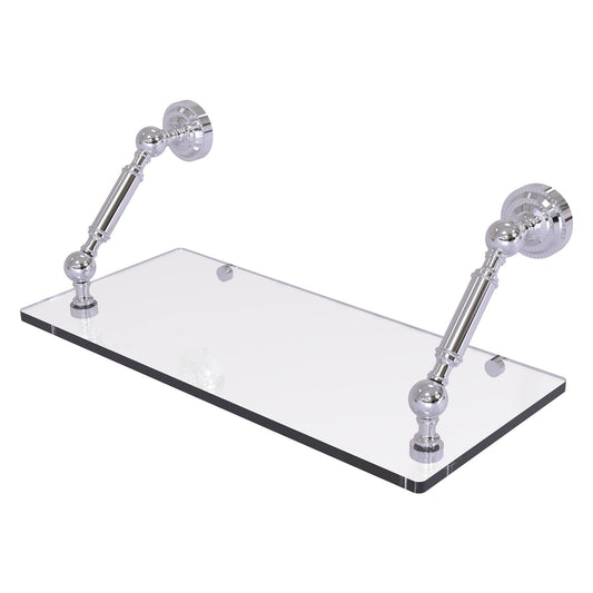 Allied Brass Dottingham 18" x 8" Polished Chrome Solid Brass Glass Shelf