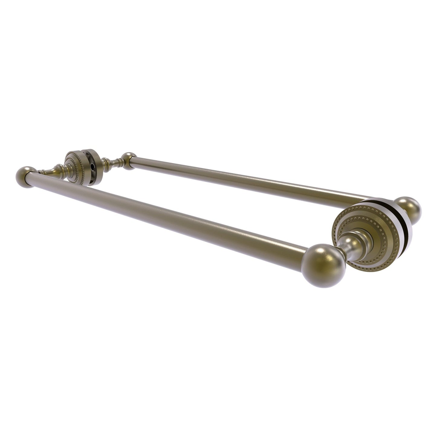 Allied Brass Dottingham 20" x 7.8" Antique Brass Solid Brass Back-to-Back Shower Door Towel Bar