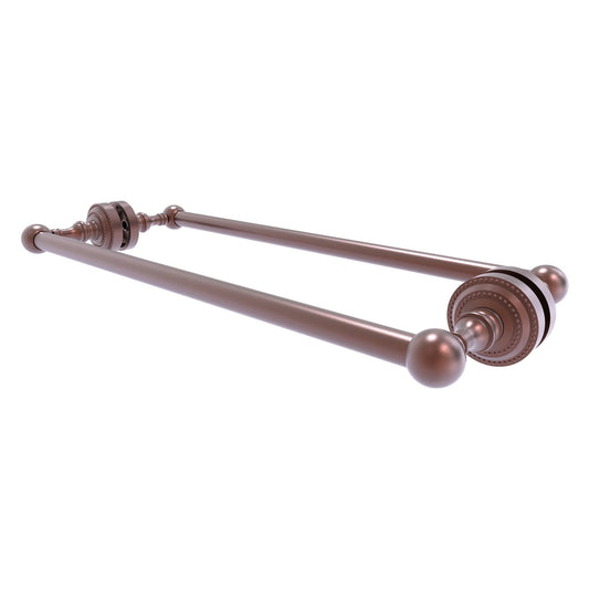 Allied Brass Dottingham 20" x 7.8" Antique Copper Solid Brass Back-to-Back Shower Door Towel Bar