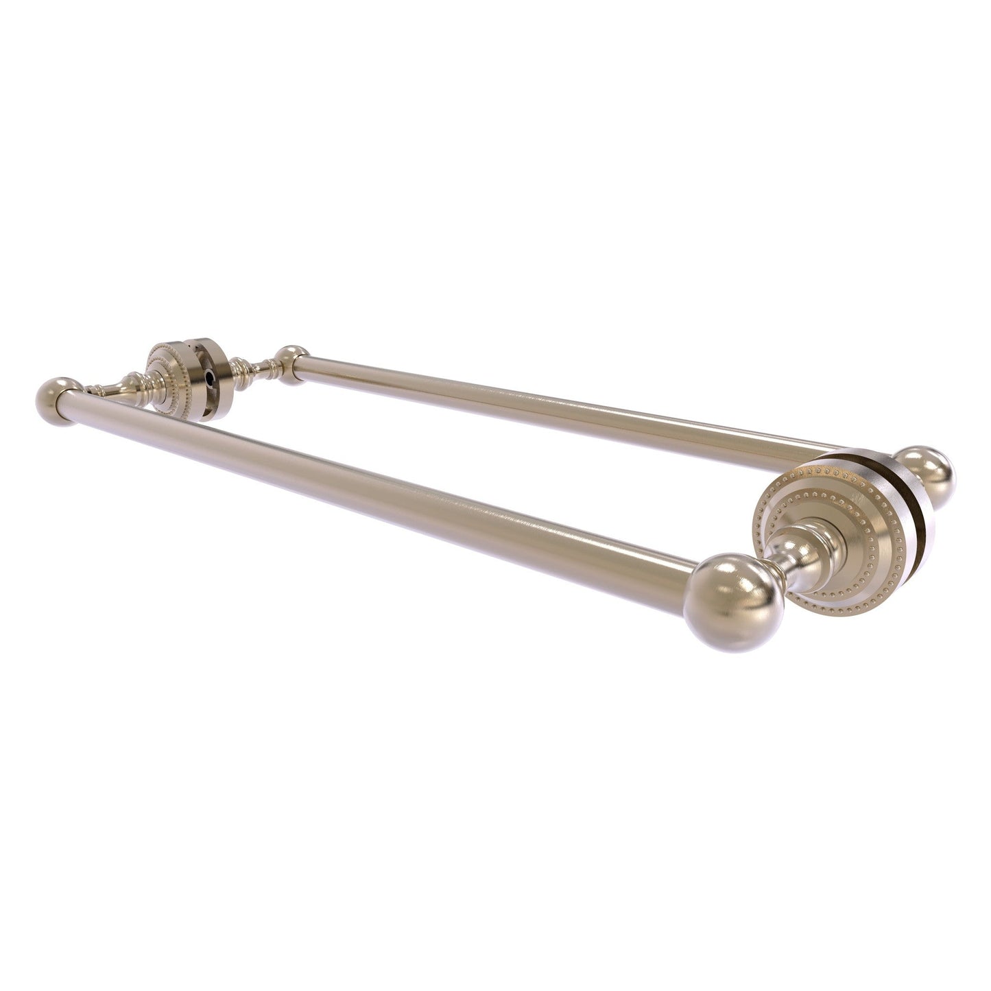 Allied Brass Dottingham 20" x 7.8" Antique Pewter Solid Brass Back-to-Back Shower Door Towel Bar