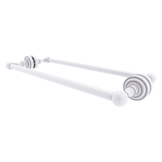 Allied Brass Dottingham 20" x 7.8" Matte White Solid Brass Back-to-Back Shower Door Towel Bar