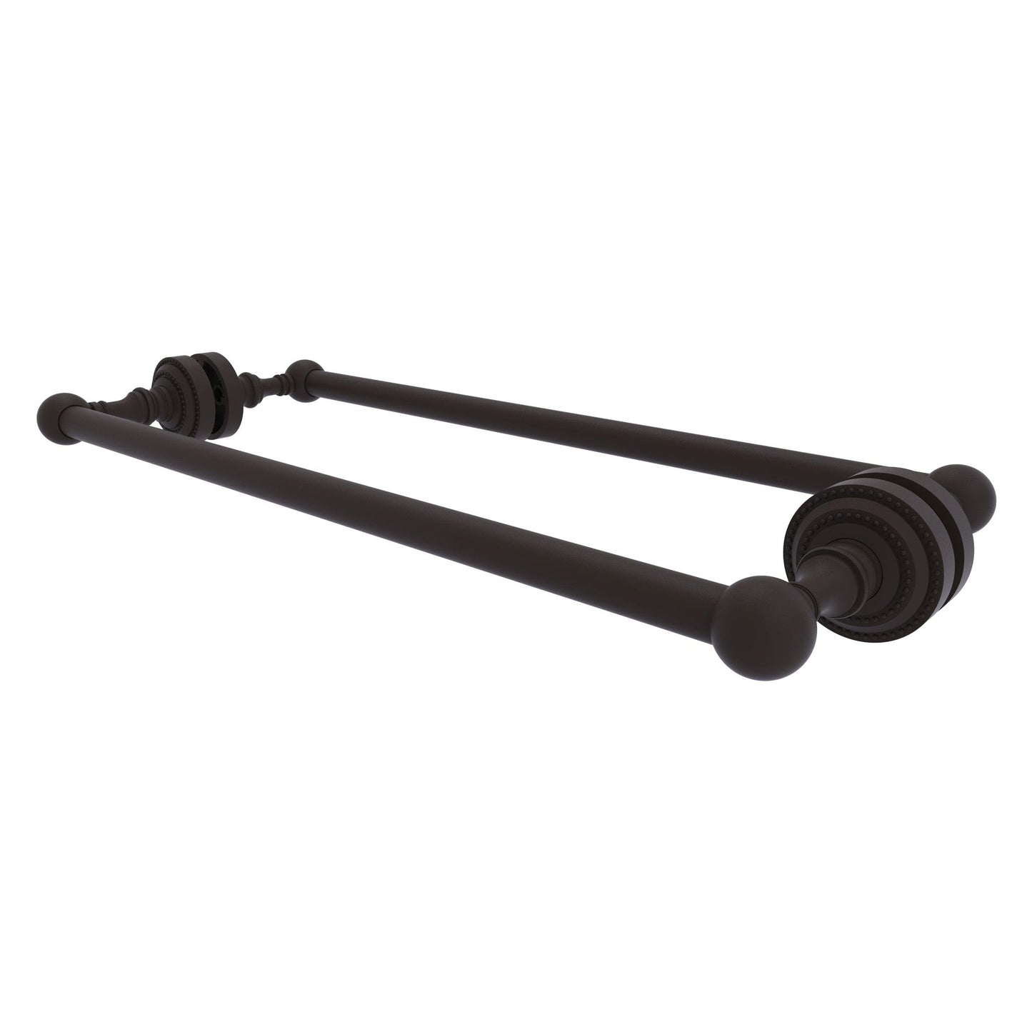 Allied Brass Dottingham 20" x 7.8" Oil Rubbed Bronze Solid Brass Back-to-Back Shower Door Towel Bar