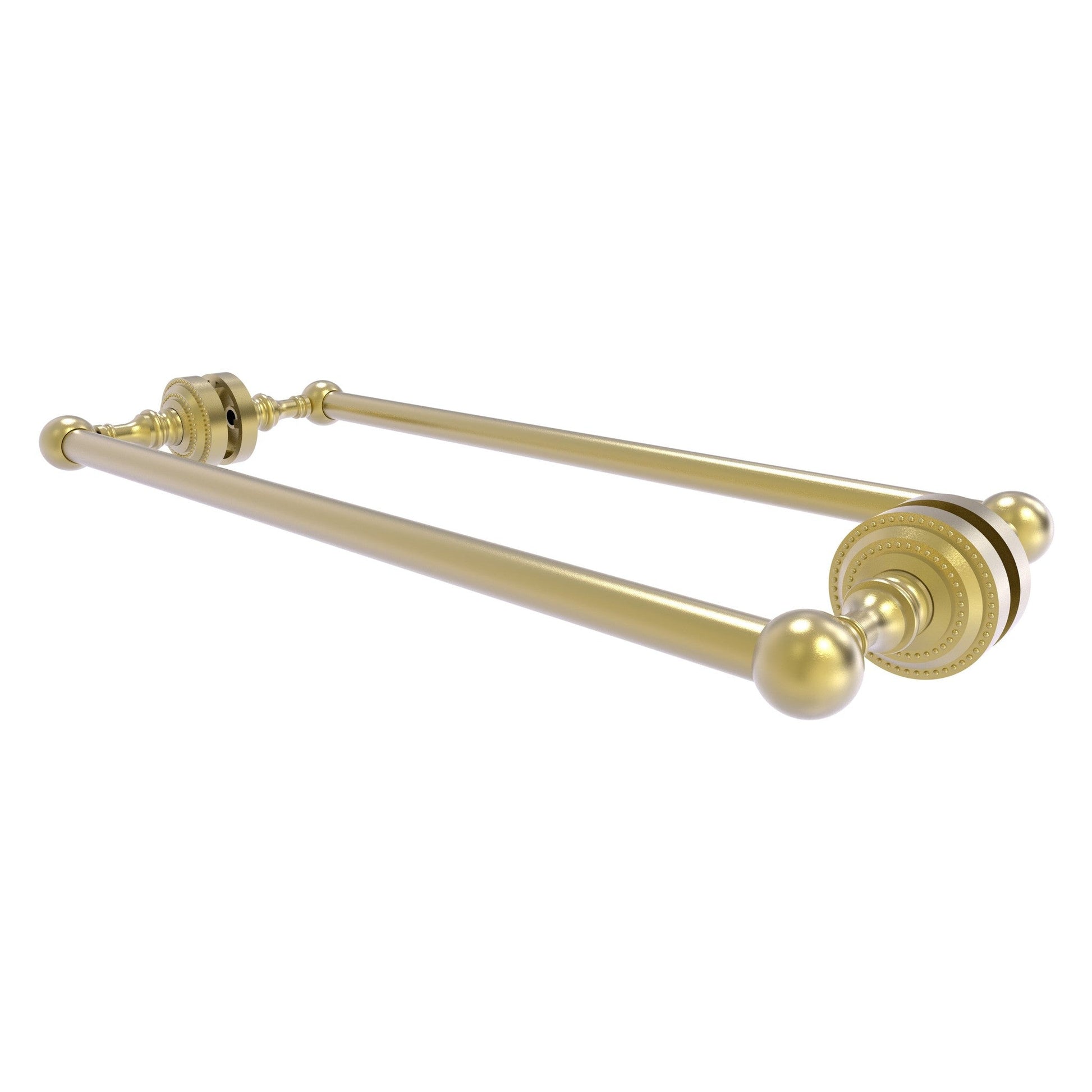 Allied Brass Dottingham 20" x 7.8" Satin Brass Solid Brass Back-to-Back Shower Door Towel Bar