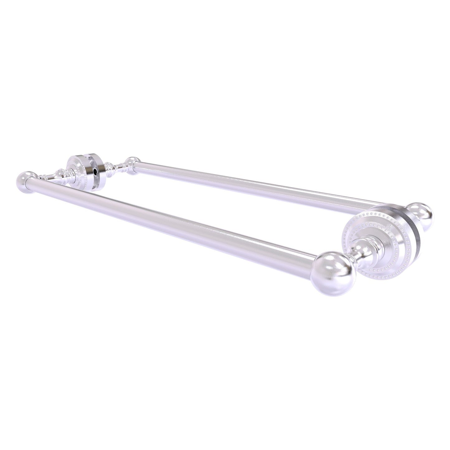 Allied Brass Dottingham 20" x 7.8" Satin Chrome Solid Brass Back-to-Back Shower Door Towel Bar