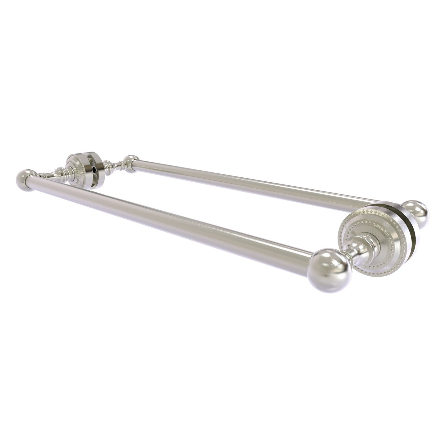 Allied Brass Dottingham 20" x 7.8" Satin Nickel Solid Brass Back-to-Back Shower Door Towel Bar