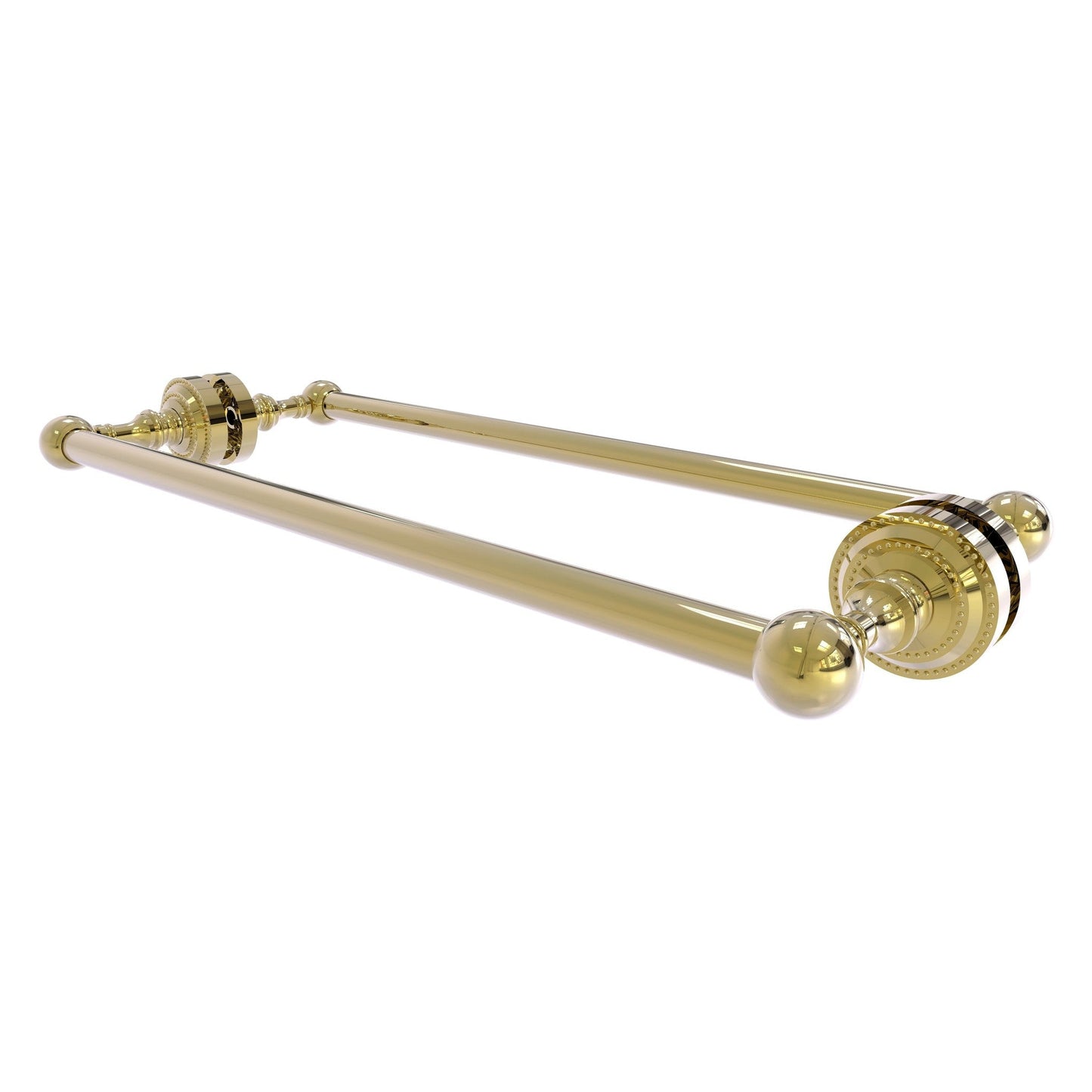 Allied Brass Dottingham 20" x 7.8" Unlacquered Brass Solid Brass Back-to-Back Shower Door Towel Bar