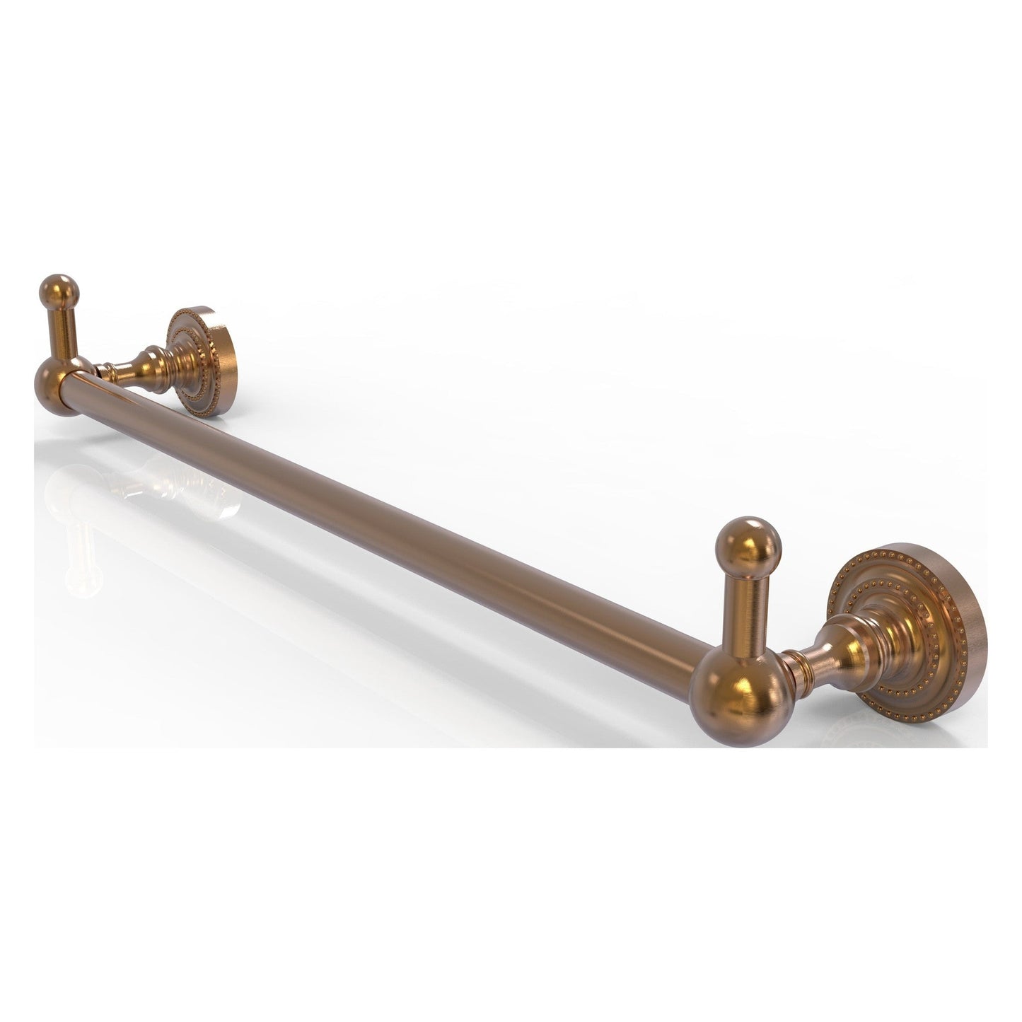 Allied Brass Dottingham 20.25" x 3.8" Brushed Bronze Solid Brass Towel Bar With Integrated Hooks