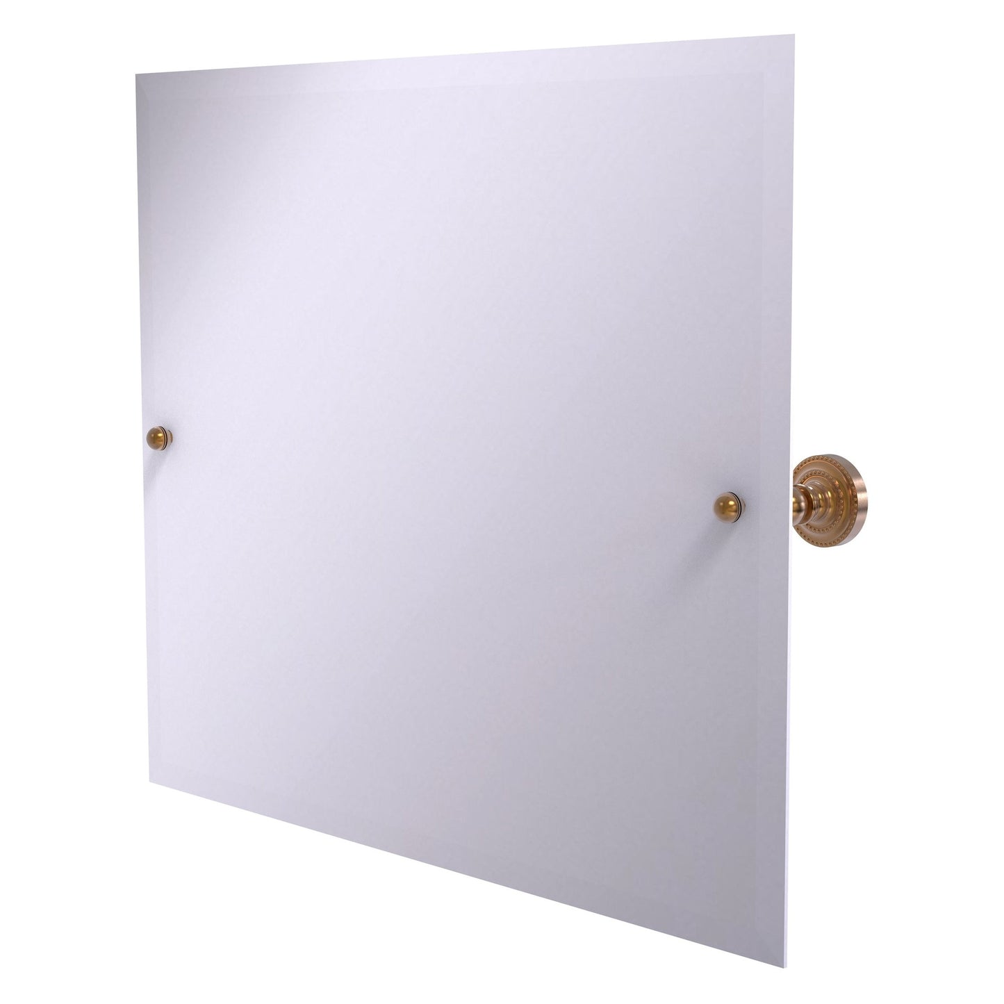 Allied Brass Dottingham 21" x 26" Brushed Bronze Solid Brass Frameless Landscape Rectangular Tilt Mirror With Beveled Edge