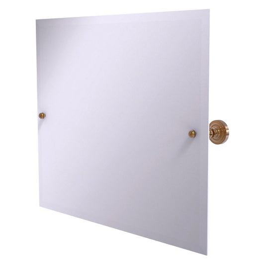 Allied Brass Dottingham 21" x 26" Brushed Bronze Solid Brass Frameless Landscape Rectangular Tilt Mirror With Beveled Edge