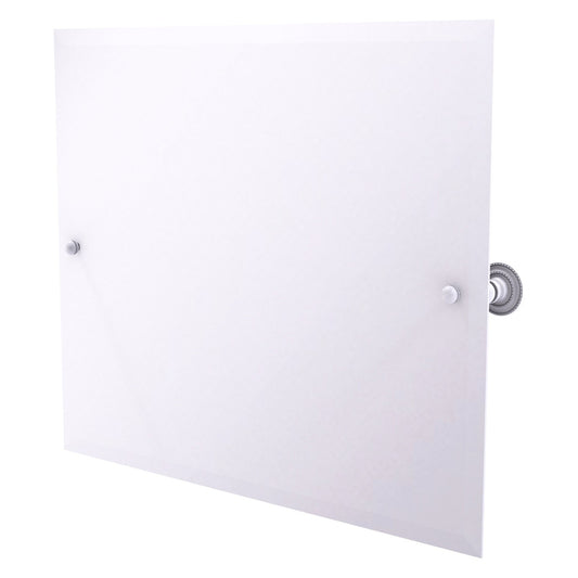 Allied Brass Dottingham 21" x 26" Matte White Solid Brass Frameless Landscape Rectangular Tilt Mirror With Beveled Edge