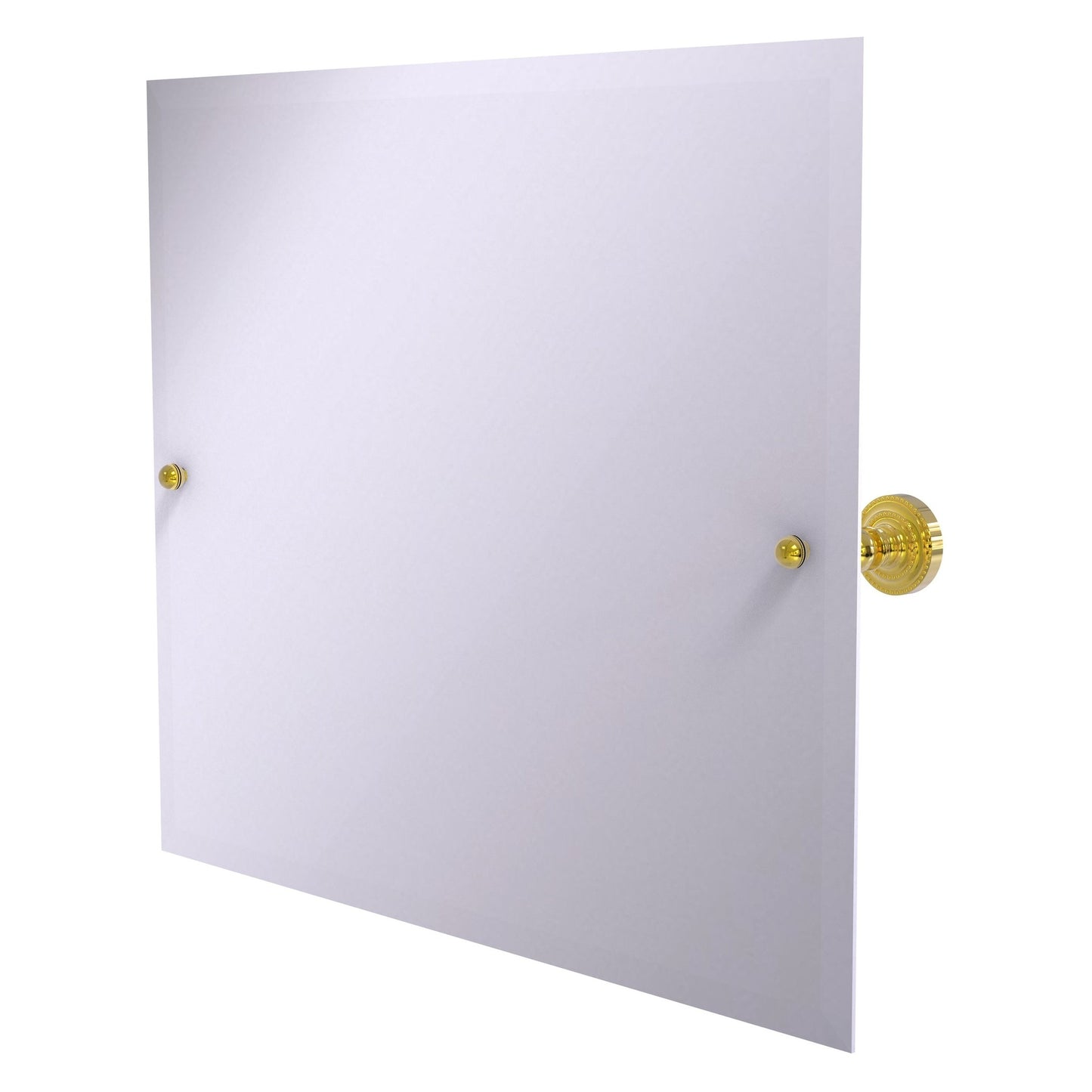 Allied Brass Dottingham 21" x 26" Polished Brass Solid Brass Frameless Landscape Rectangular Tilt Mirror With Beveled Edge