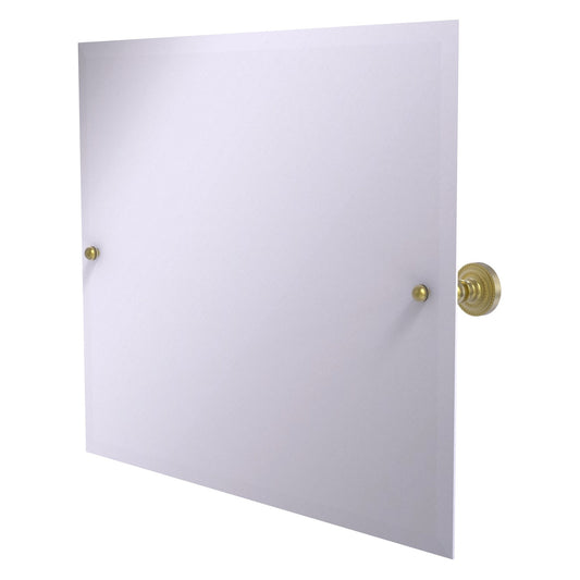 Allied Brass Dottingham 21" x 26" Satin Brass Solid Brass Frameless Landscape Rectangular Tilt Mirror With Beveled Edge