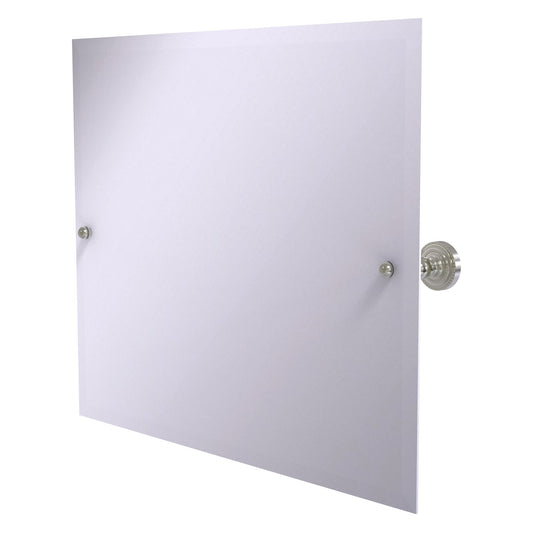 Allied Brass Dottingham 21" x 26" Satin Nickel Solid Brass Frameless Landscape Rectangular Tilt Mirror With Beveled Edge
