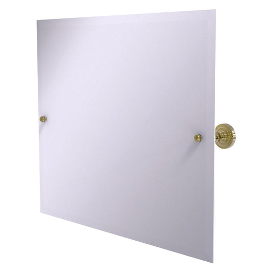 Allied Brass Dottingham 21" x 26" Unlacquered Brass Solid Brass Frameless Landscape Rectangular Tilt Mirror With Beveled Edge