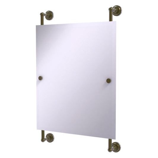 Allied Brass Dottingham 21" x 3.8" Antique Brass Solid Brass Rectangular Frameless Rail Mounted Mirror