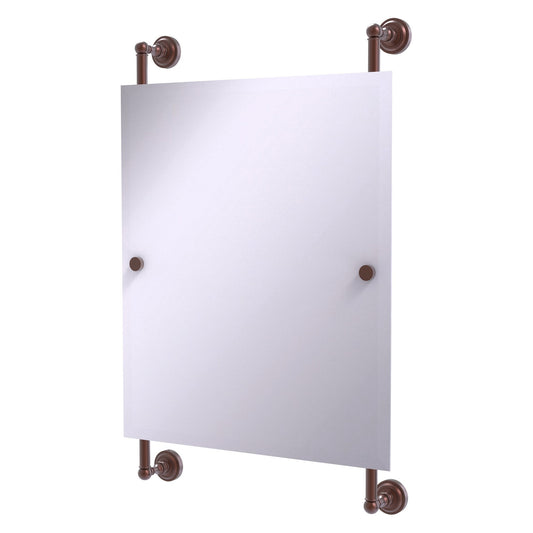 Allied Brass Dottingham 21" x 3.8" Antique Copper Solid Brass Rectangular Frameless Rail Mounted Mirror