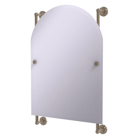 Allied Brass Dottingham 21" x 3.8" Antique Pewter Solid Brass Arched-Top Frameless Rail Mounted Mirror