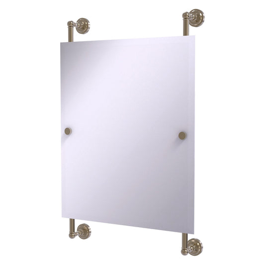 Allied Brass Dottingham 21" x 3.8" Antique Pewter Solid Brass Rectangular Frameless Rail Mounted Mirror