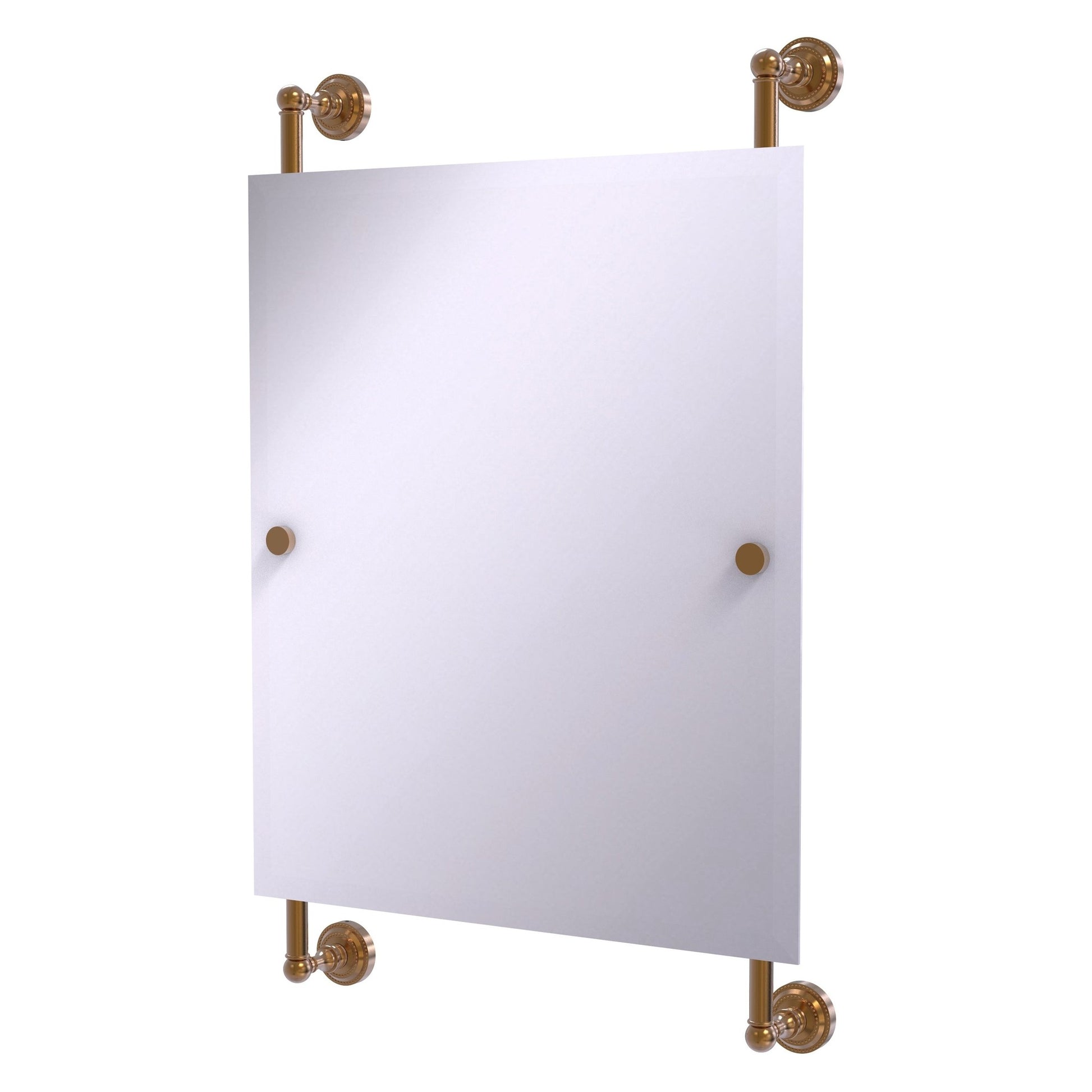 Allied Brass Dottingham 21" x 3.8" Brushed Bronze Solid Brass Rectangular Frameless Rail Mounted Mirror