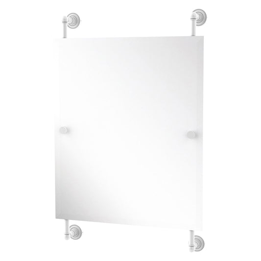 Allied Brass Dottingham 21" x 3.8" Matte White Solid Brass Rectangular Frameless Rail Mounted Mirror