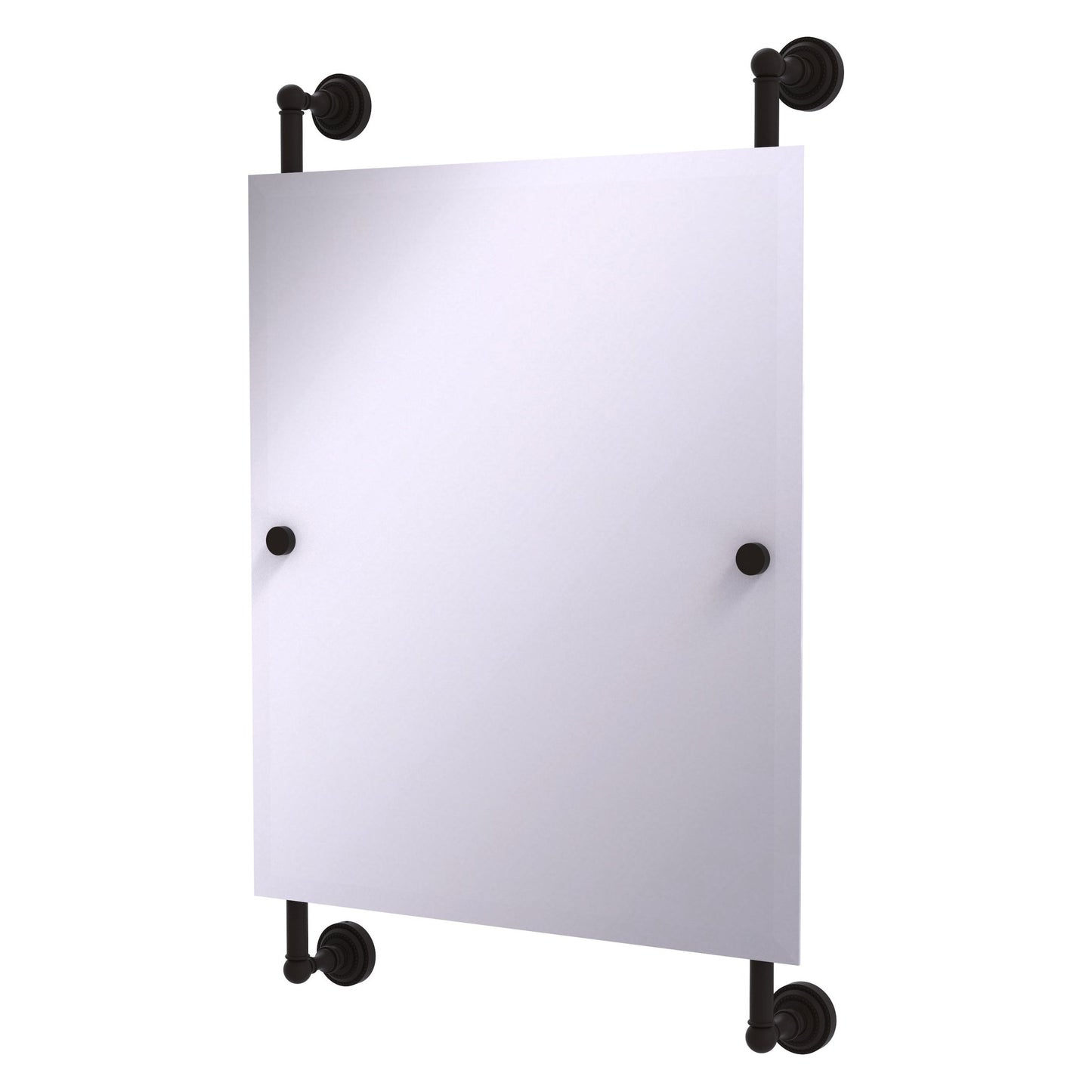 Allied Brass Dottingham 21" x 3.8" Oil Rubbed Bronze Solid Brass Rectangular Frameless Rail Mounted Mirror