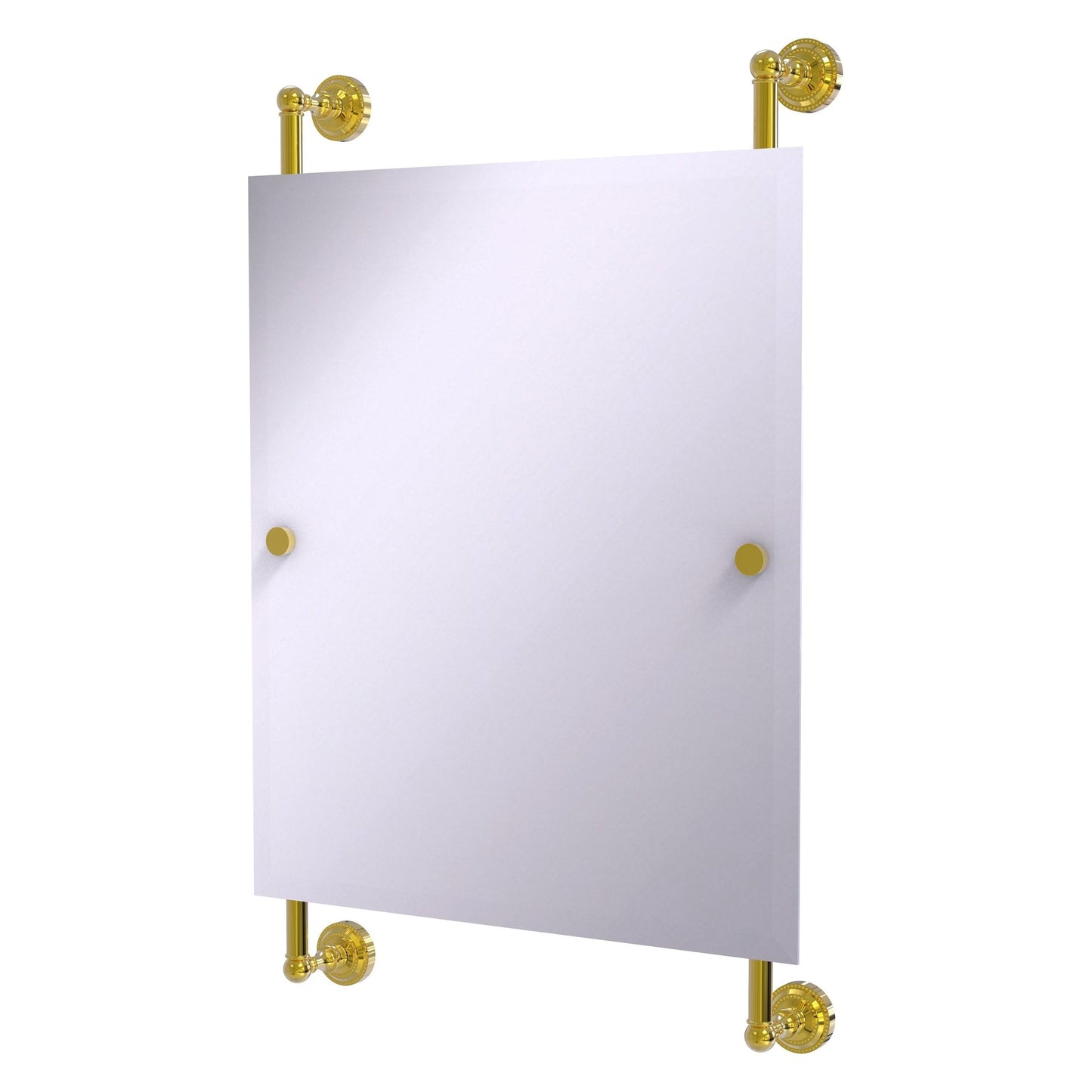 Allied Brass Dottingham 21" x 3.8" Polished Brass Solid Brass Rectangular Frameless Rail Mounted Mirror