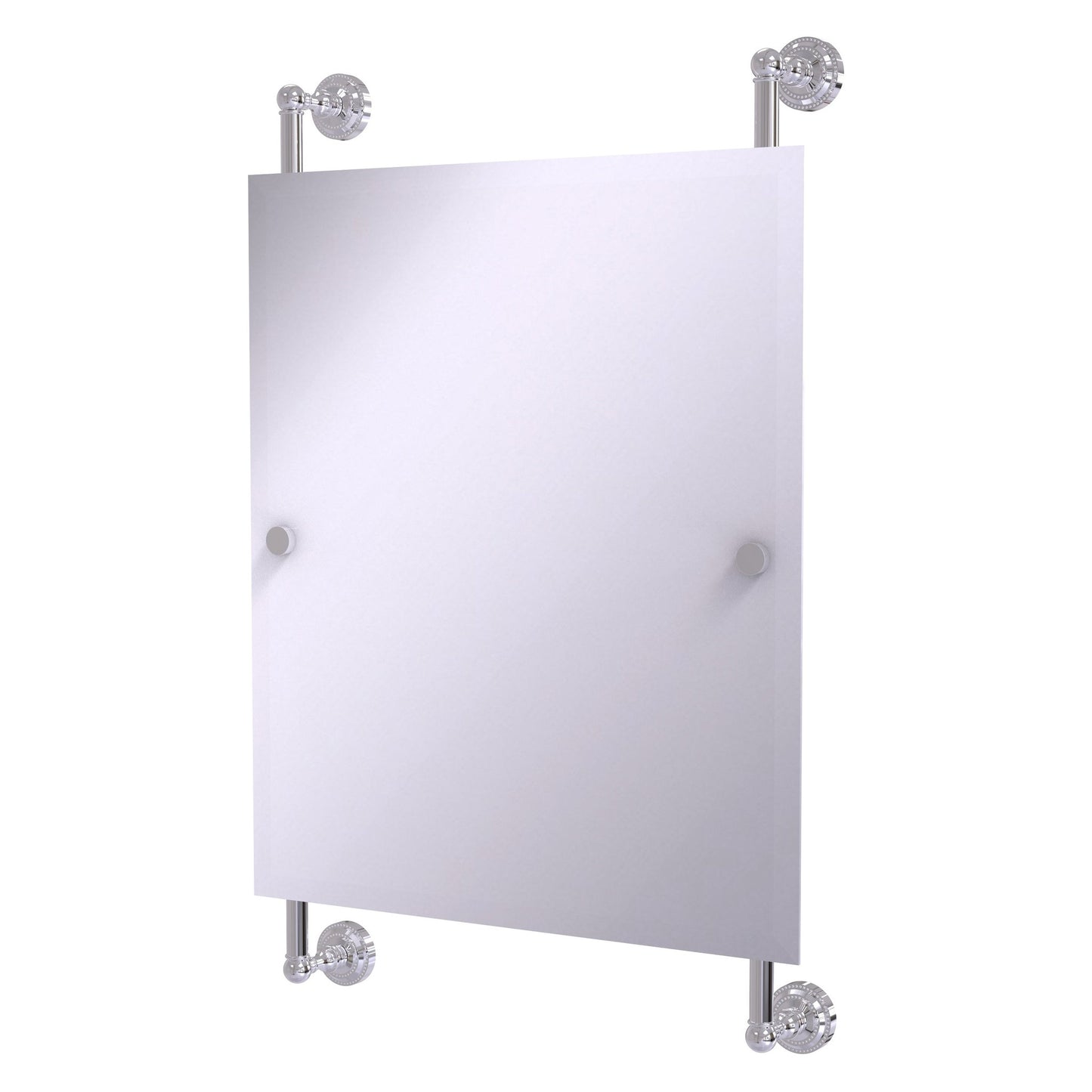 Allied Brass Dottingham 21" x 3.8" Polished Chrome Solid Brass Rectangular Frameless Rail Mounted Mirror