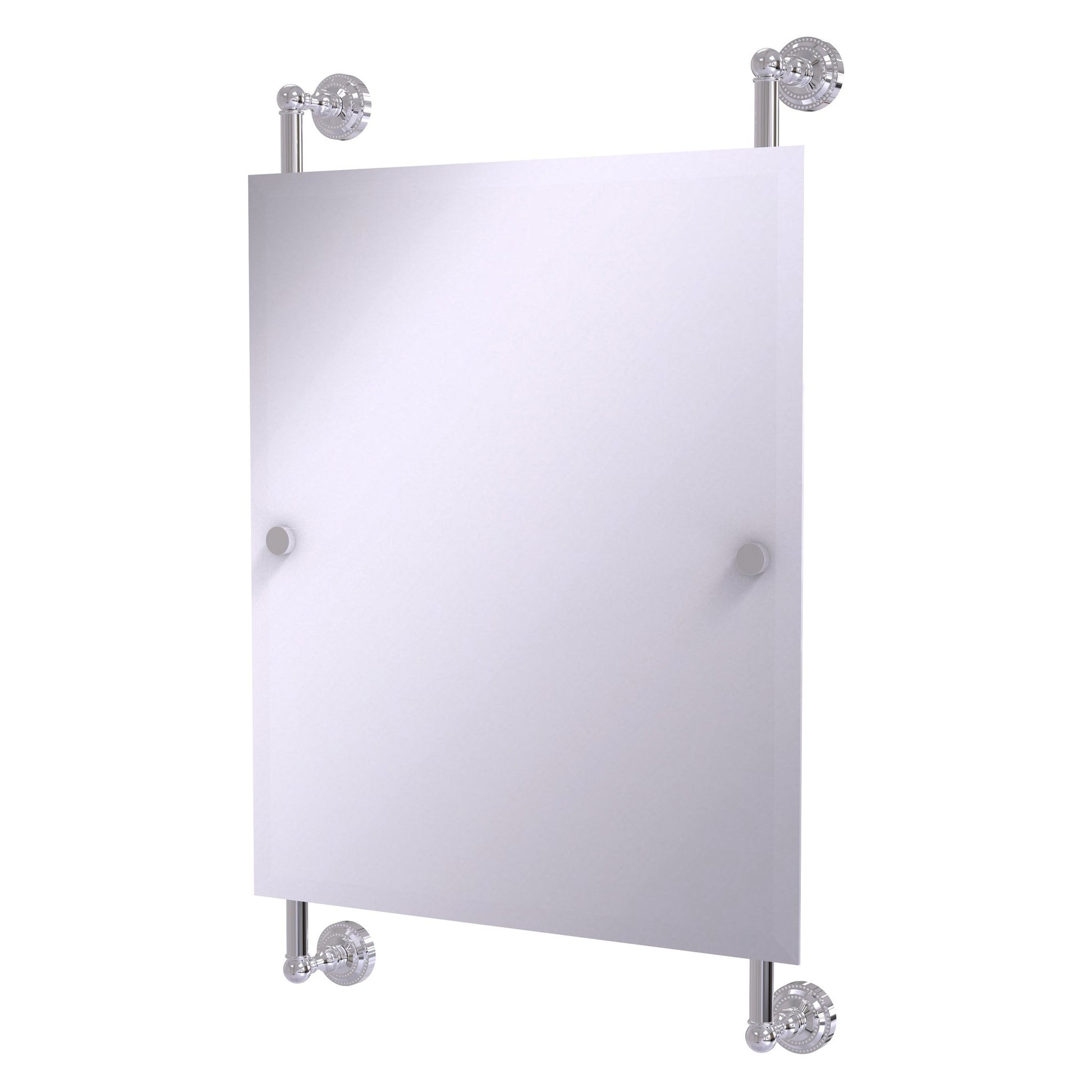Allied Brass Dottingham 21" x 3.8" Polished Chrome Solid Brass Rectangular Frameless Rail Mounted Mirror
