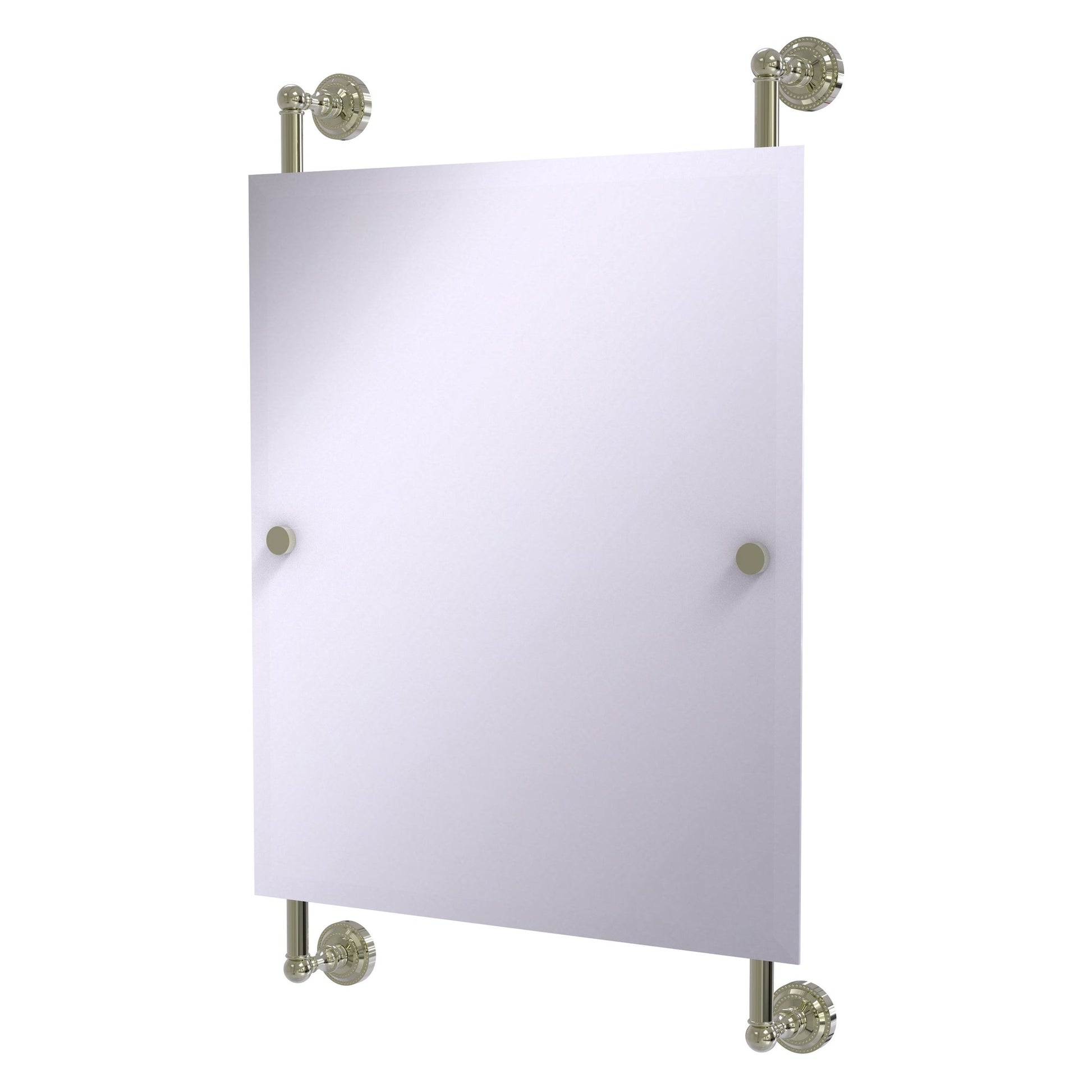 Allied Brass Dottingham 21" x 3.8" Polished Nickel Solid Brass Rectangular Frameless Rail Mounted Mirror