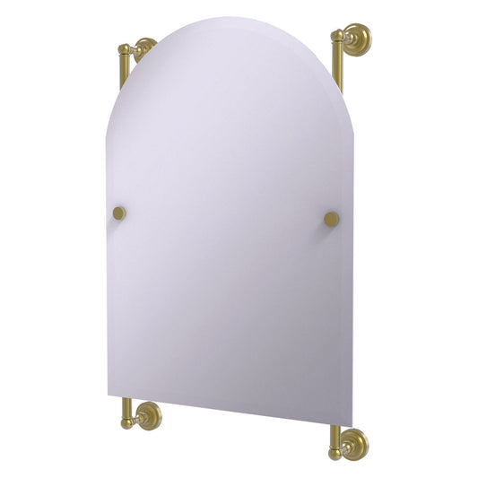 Allied Brass Dottingham 21" x 3.8" Satin Brass Solid Brass Arched-Top Frameless Rail Mounted Mirror